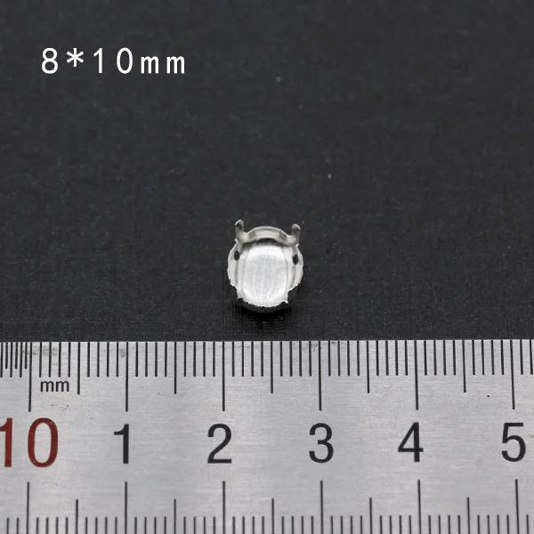 8x10mm oval 30p пустая основа установка пришивные стразы граненые хрустальные драгоценности Посеребренные пустые коготь для камня аксессуары для одежды ссылка 1 - Цвет: 8x10mm oval