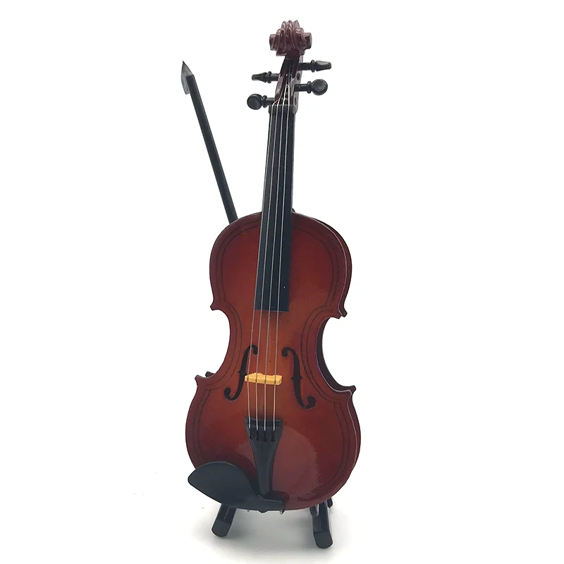 Мини-скрипка обновленная версия с Поддержка миниатюрные деревянные музыкальные