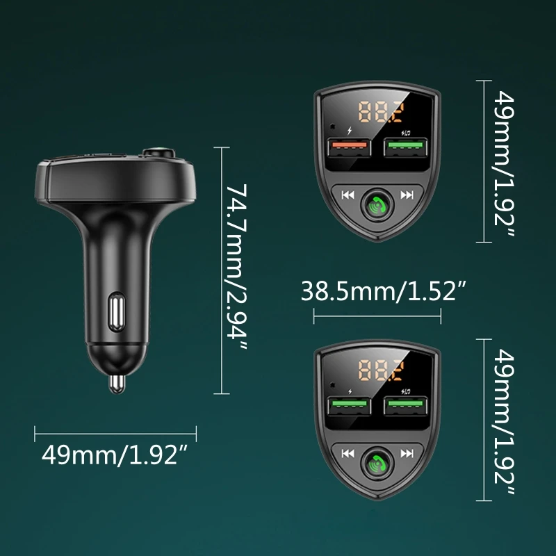 594A Dual USB Автомобильное зарядное устройство автомобильный FM-передатчик SD-карта