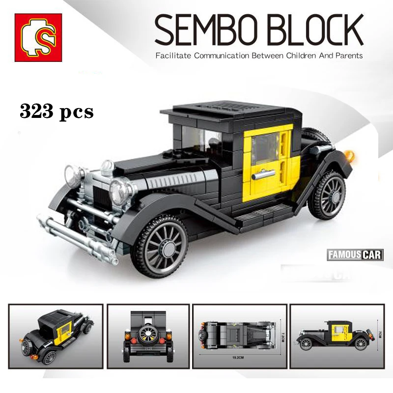 

City Mechanical Classic Car MOC Model Bricks Creator High-Tech Classical Convertible Racing Vehicle Building Blocks Toys For Kid