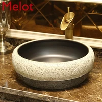 ceramic washbasin carved retro table basin industrial style in chinese antique style art table wash basin pool