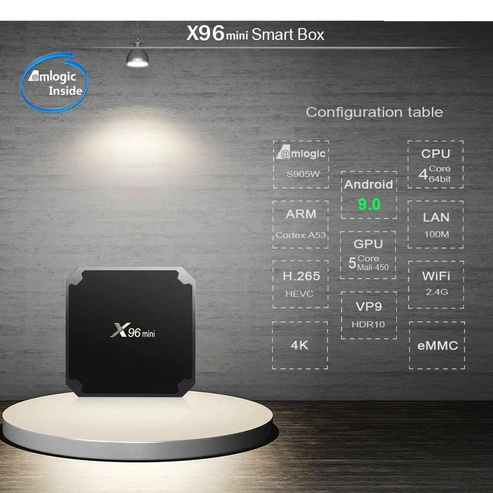 Приставка Смарт ТВ X96 mini на Android 9 0 4K с клавиатурой четырехъядерным процессором