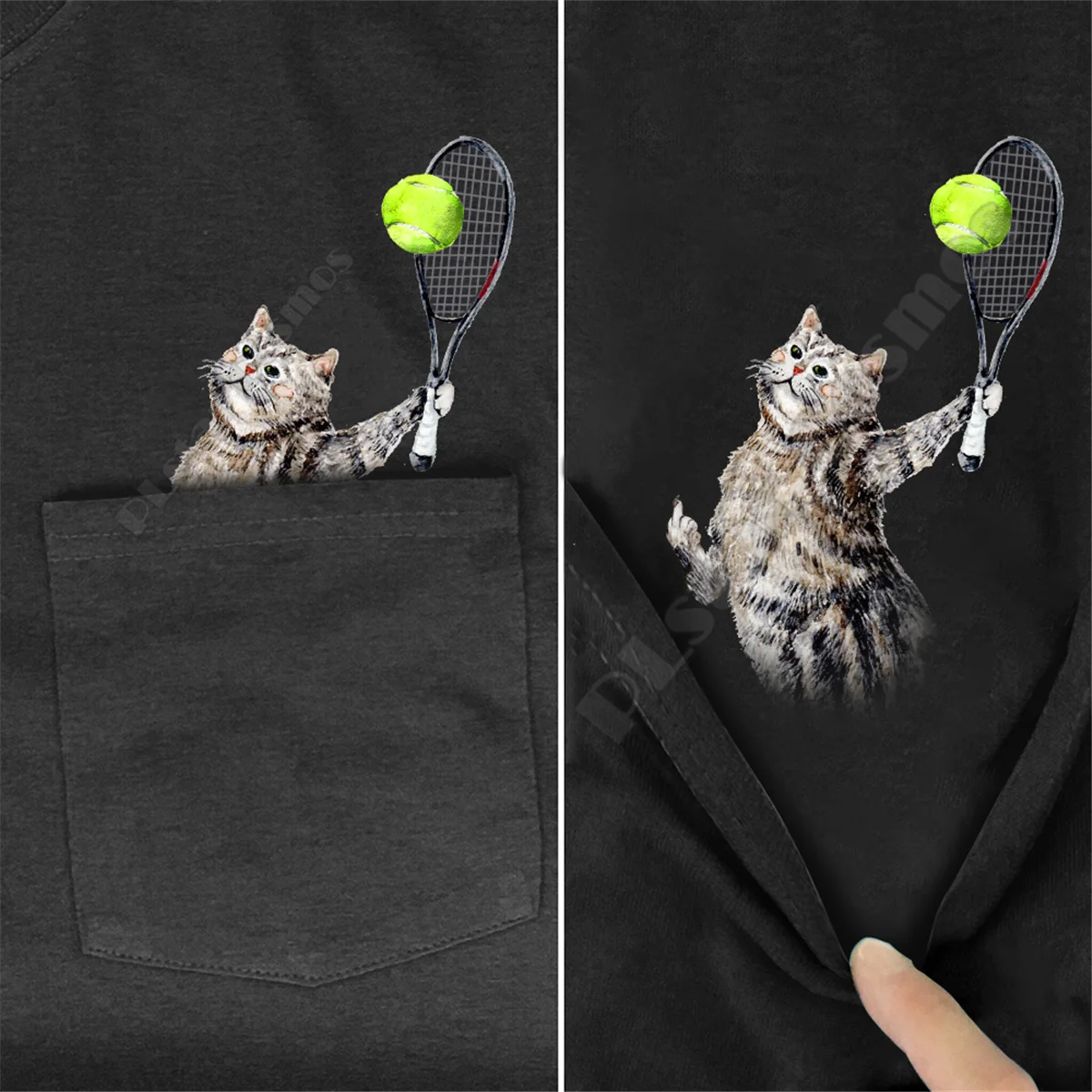 Футболка PLstar Cosmos Мужская/женская с принтом кошки забавная хлопковая черная