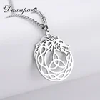 Dawapara норвежский кельтический узел полый Ouroboros змея дракон кулон ожерелье из нержавеющей стали ювелирные изделия