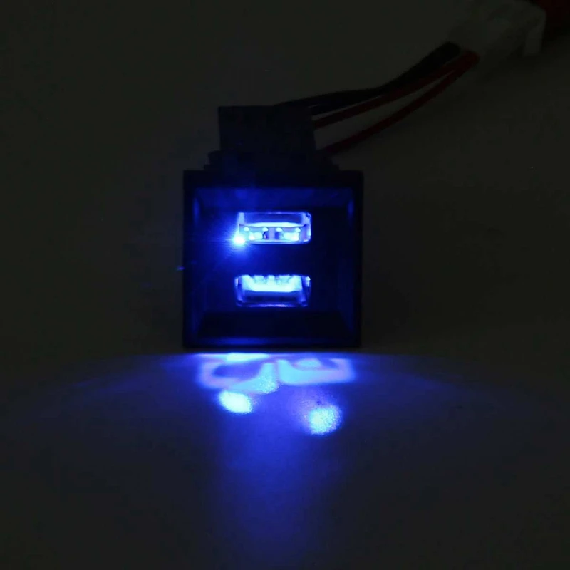 Blue Dual USB Charger Adapter Socket Phone for ASR Dash Blank Switch T5 Transporter 2003-2009 |