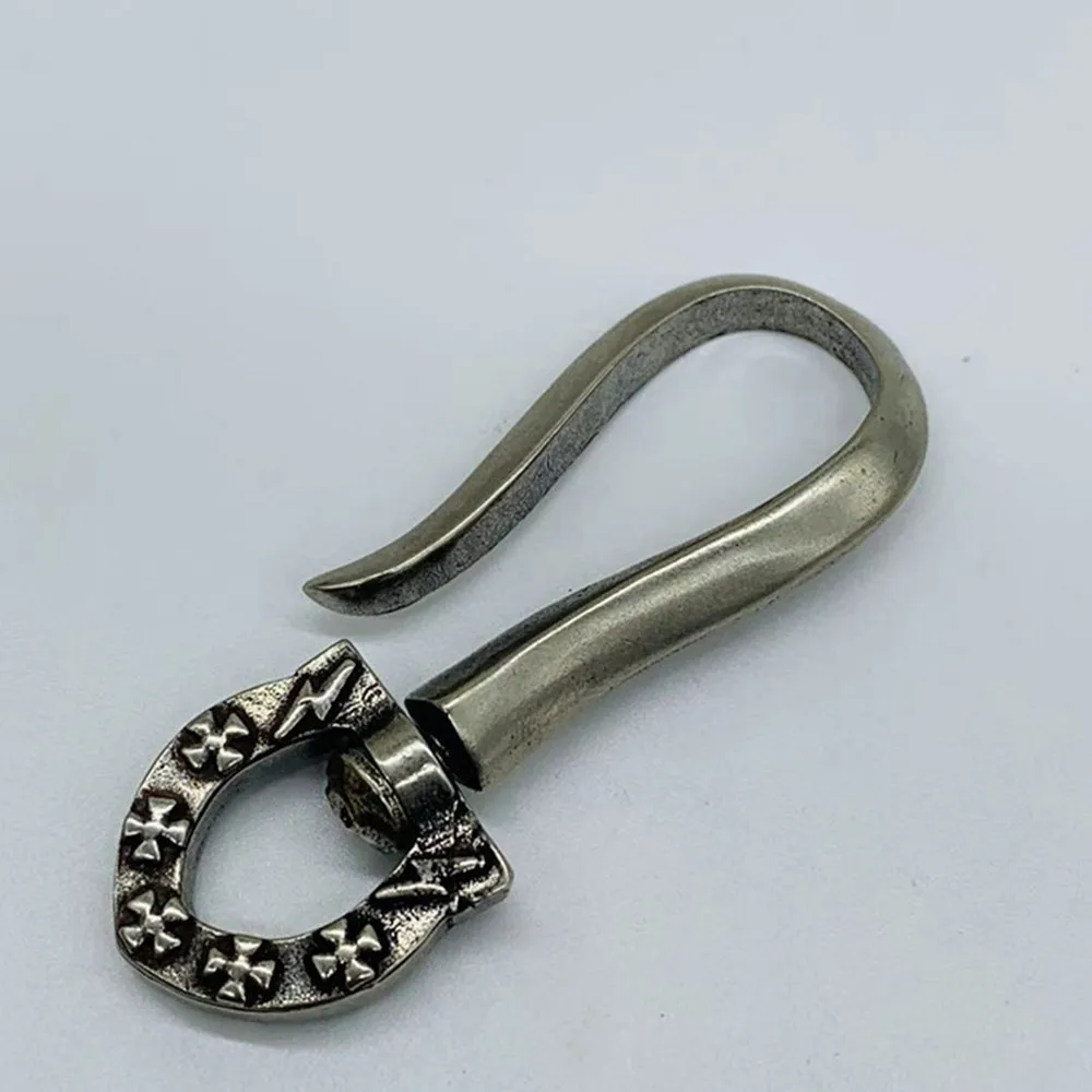 Латунный ремень с U-образным крючком Вращающийся брелок для ключей маленький