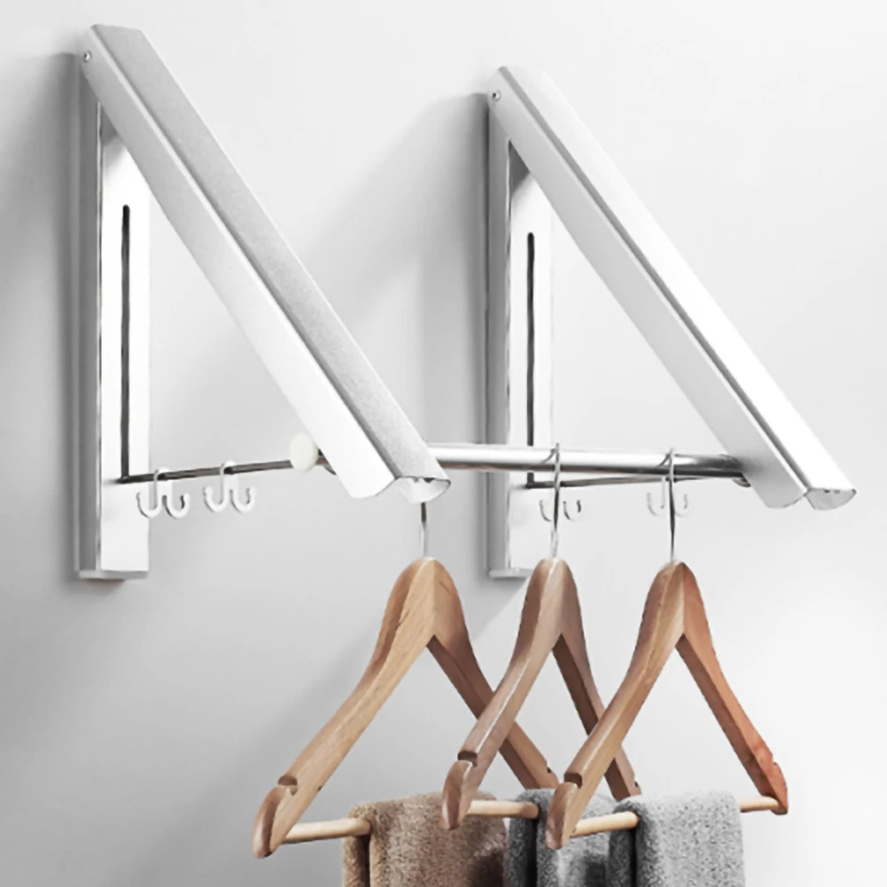 

Portable Folding Clothes Hanger Hotel Wall-mounted Bathroom Drying Rack Household Retractable Invisible Clothes Rail Drying Rack