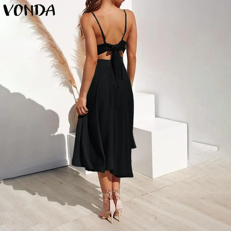 VONDA летнее платье для вечеринки 2020 женское сексуальное с v-образным вырезом без