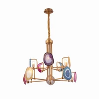 Nordic Postmodern Onyx Stone Chandeliers Art Creative Personality Living Room Lamp Hotel Luxury Designer Led Lighting LED Bulbs