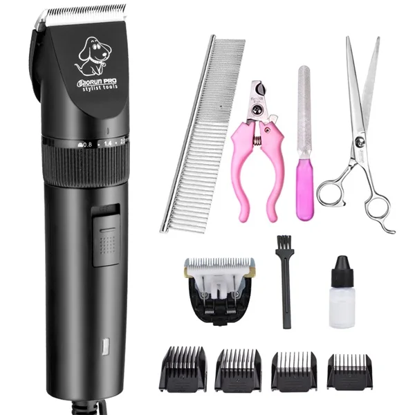 S1add 1blade and4pcs Профессиональный триммер для собак, электрическая машинка для стрижки домашних животных, кошек, машинка для стрижки волос, набор для стрижки домашних животных+ запасная головка 110-240 В переменного тока - Цвет: S1add 1blade and4pcs