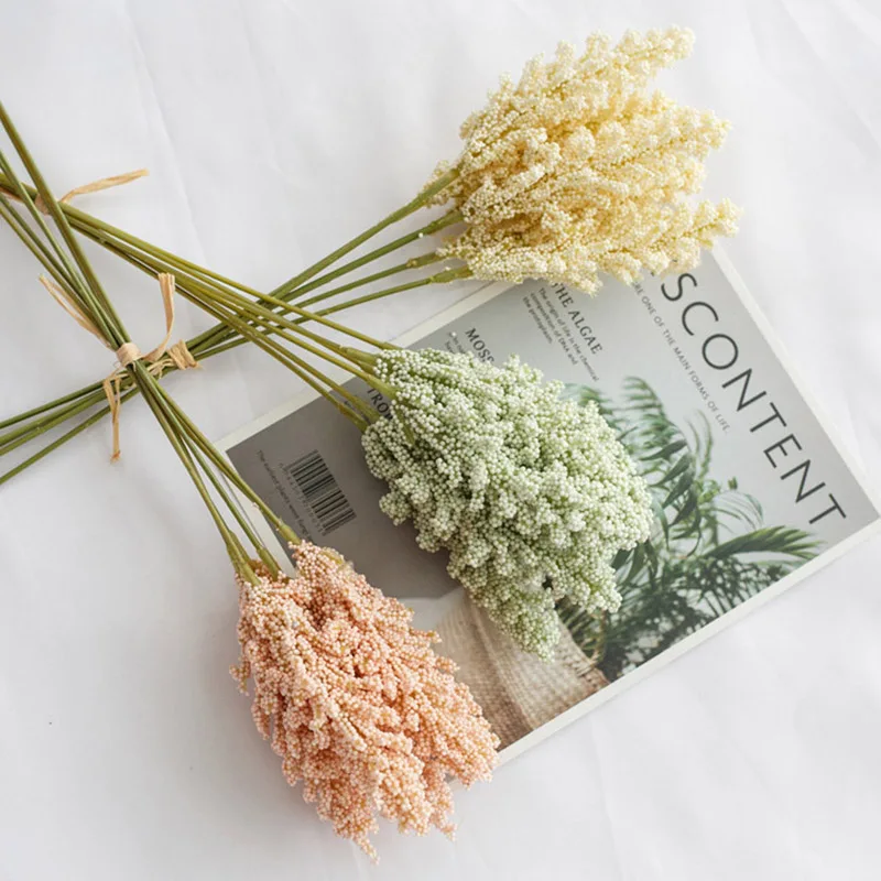 6 шт./лот Искусственные цветы из пшеничного зерна украшение для дома Ванильная