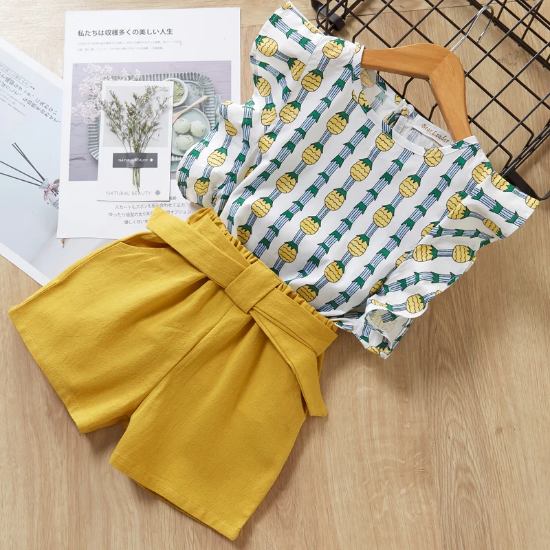 AZ1580 Yellow Mayfair Cabin/Новые летние однотонные шорты Детский комплект из 2 предметов модная От 3 до 7 лет детская одежда детская футболка без рукавов с цветочным рисунком комплекты для девочек - Color: AZ1580 Yellow