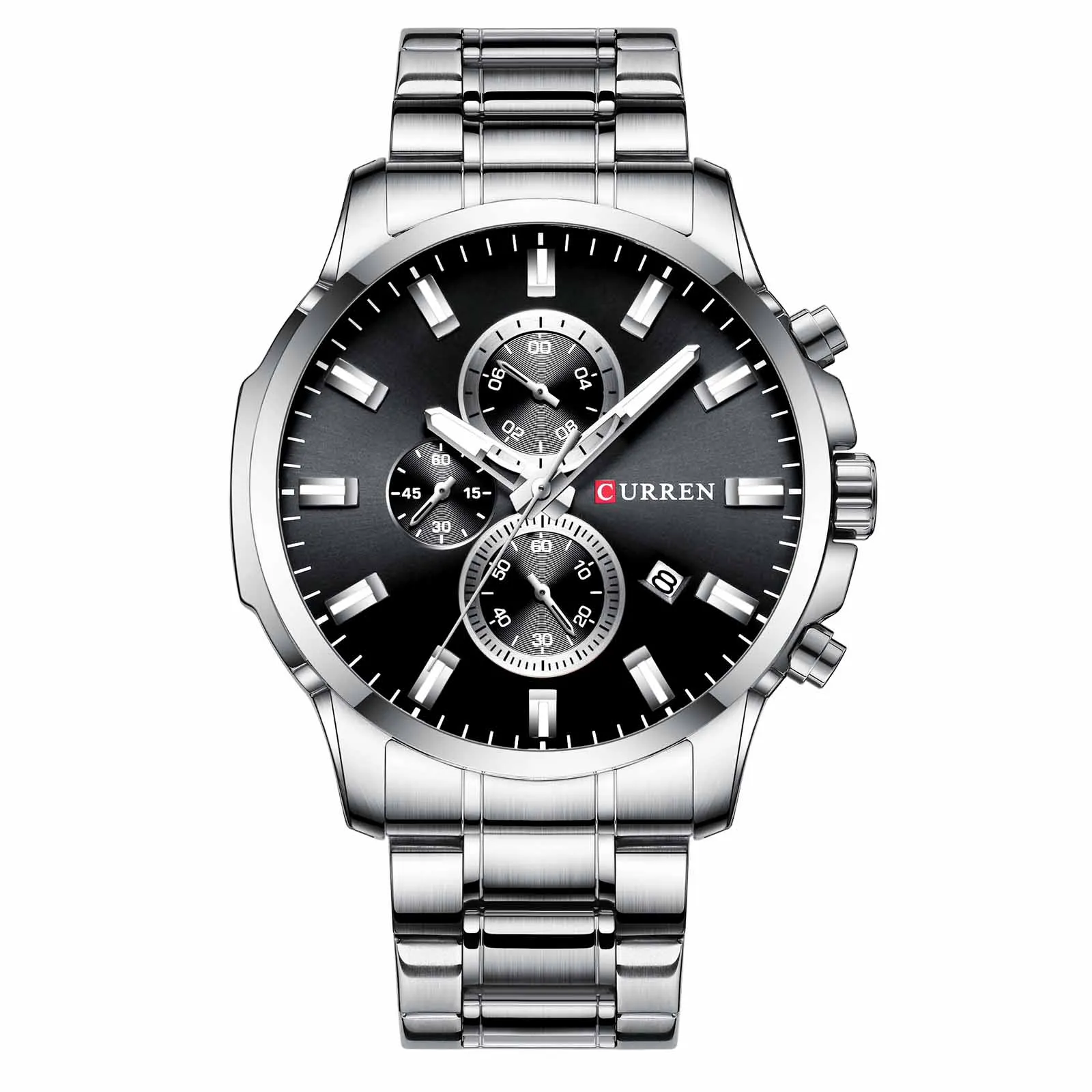 Curren 8348 новые модные повседневные часы мужские наручные из нержавеющей стали