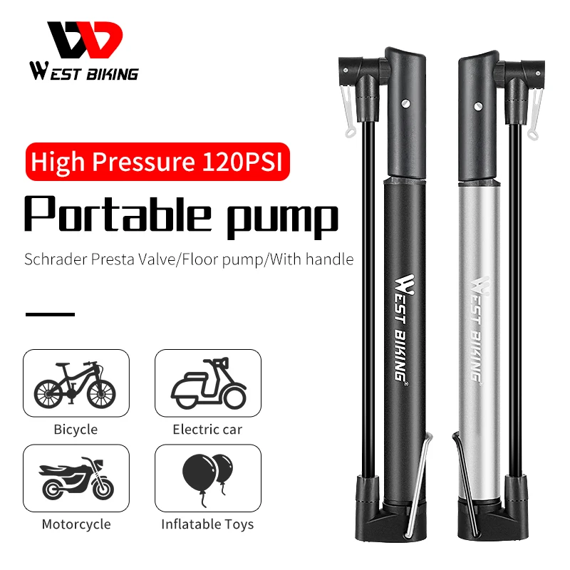 Насос велосипедный WEST BIKING портативный насос для велосипедных шин 120PSI горных