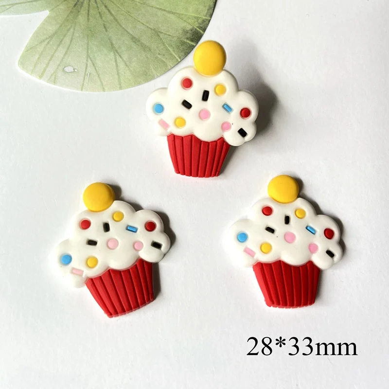 12pcs sweet cup cake rubber flatback supplies diy hat headwear hair clips bows center jewelry making phone shell accessories free global shipping