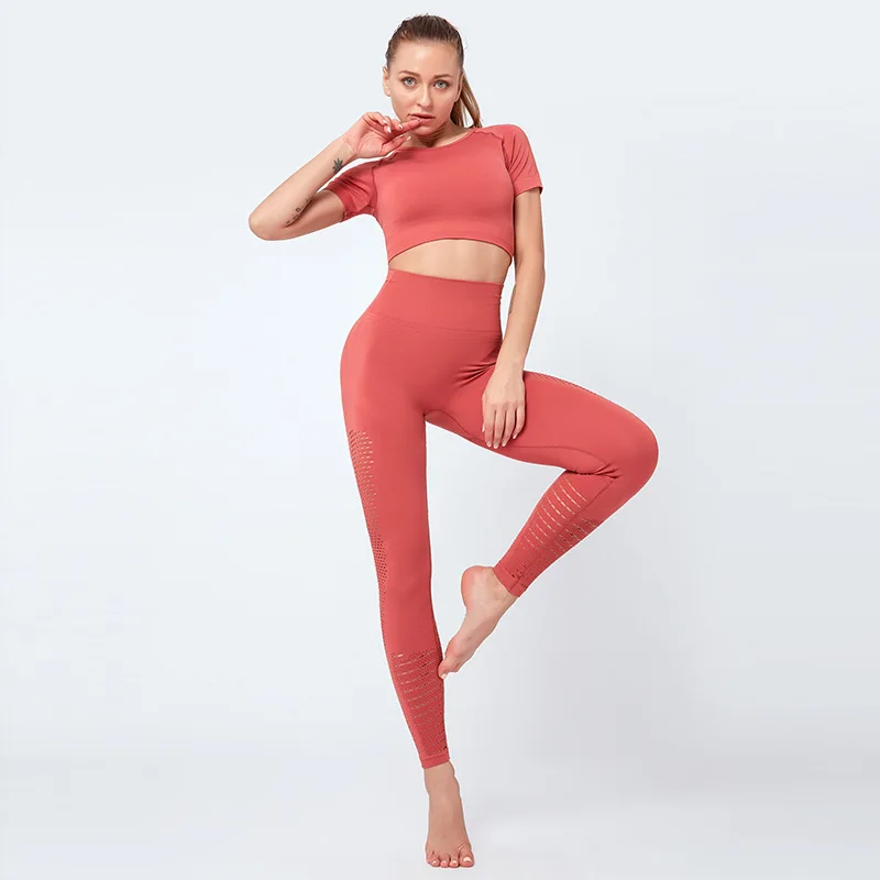 Женский спортивный костюм из 2 предметов для фитнеса йоги упражнений бега пуш ап