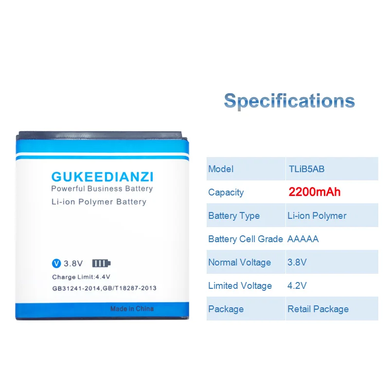 TLiB5AB 2200 мАч 100% Новый Сменный аккумулятор для Alcatel One Touch 6010 6010D 916 991 TCL A986 A980 S600 S500