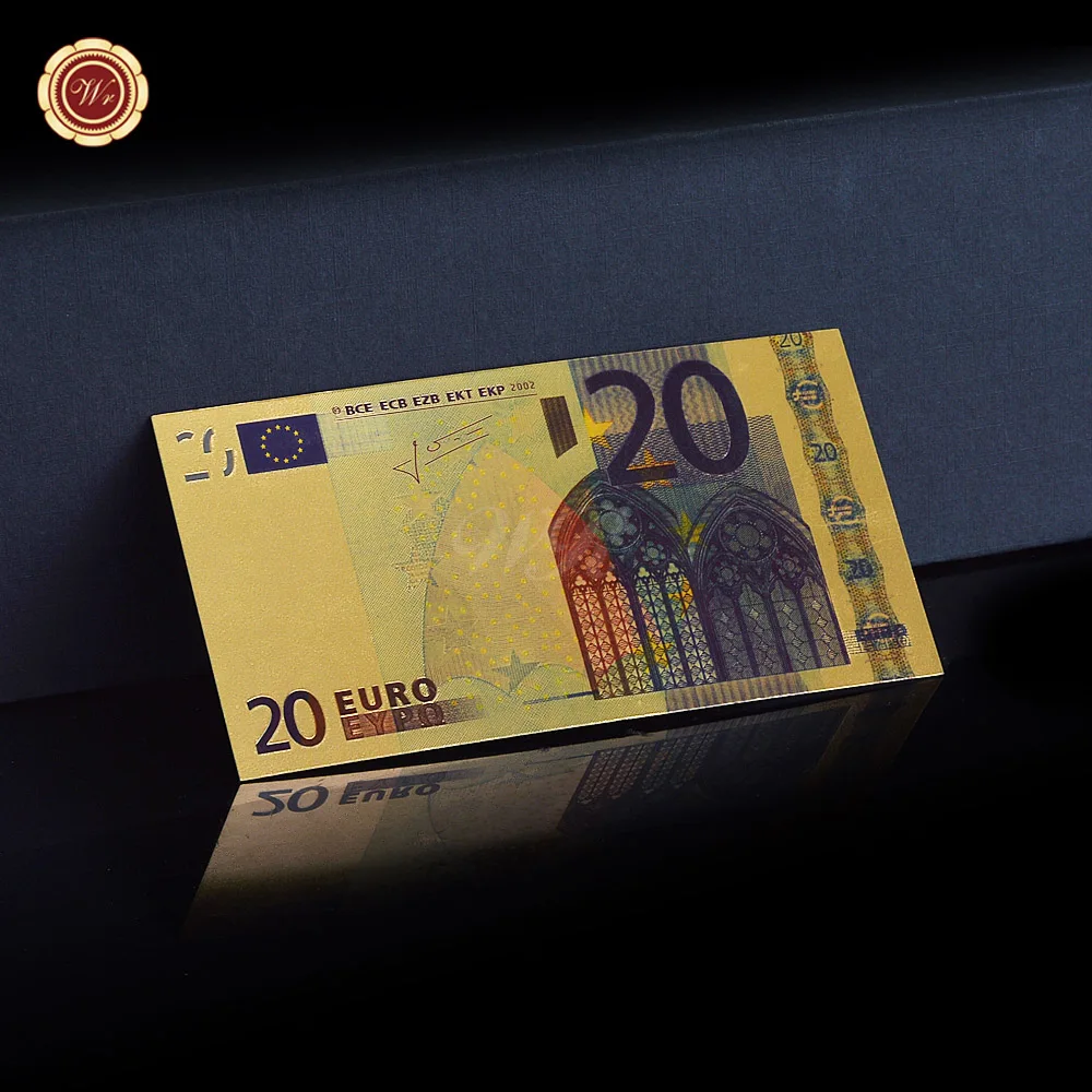 20 euro WR цветные евро 500 Поддельные Банкноты серебряная фольга евро банкноты сбор бумажных денег банкноты для сувенира подарок Прямая поставка - Цвет: 20 euro