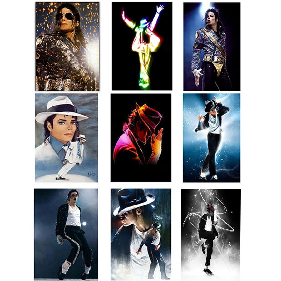 Brand New 5D Diamond Michael Jackson  Picture Cross Stitch Kit Full Drill Embroidery Living Room Decoration Handmade Gift