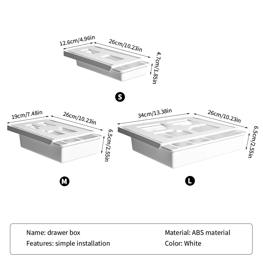 

Self Stick Pencil Tray Desk Table Storage Drawer Organizer Box Under Desk Stand Stationery Drawer Type Storage Organizer