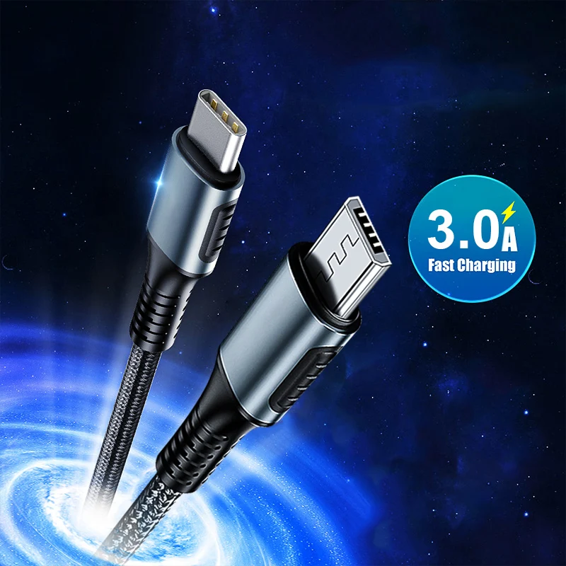 

Type C USB-C To Micro USB Cable For Samsung xiaomi Micro B USB Type C Cord Male to Male Compatible For Macbook Fast Charge Data