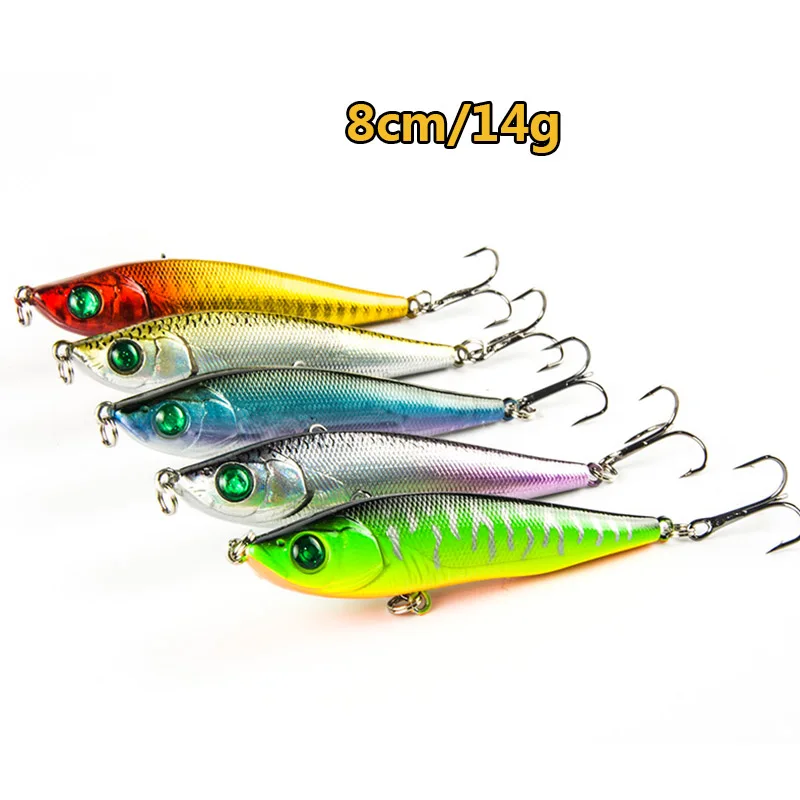1 шт. Фирменная Рыболовная Приманка Minnow Crankbait Popper Pencil VIB со скидкой ценовые