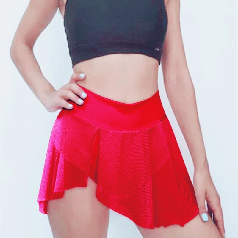 

See Through Shorts Skirt Women Summer Streetwear Female Elegant Dancewear Aesthetic Pink Short Chiffon Skirts Sexy Ruffle Shorts