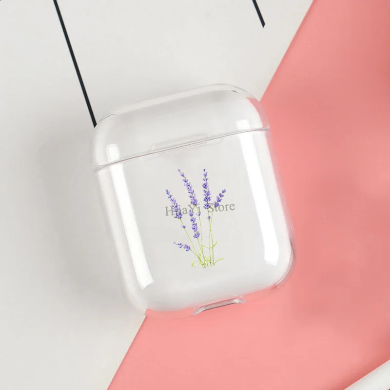 

Lavender Purple Floral Flowers Soft TPU Case For Apple Airpods 1/2 Protective Cases Bluetooth Wireless Earphone Cover