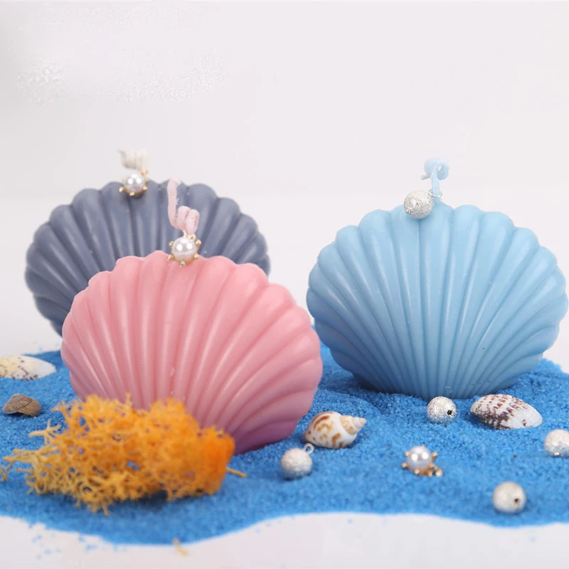 Sea Shell Candle Mold DIY 2 Sizes Shee Aromatherapy Plaster Supplies Acrylic Transparent Mould Handmade Soap Mold