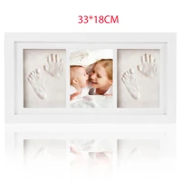 handprint memory nontoxic clay baby footprint kit growth record home decor wooden photo frame gift