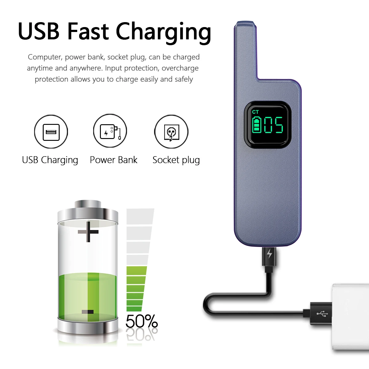 1/2pcs Baofeng M1/M2 Mini Walkie Talkie UHF 400-470MHz USB Fast Charger Portable Two Way Radio with Headset For BF-888s