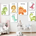 Скандинавский мультфильм искусство Декор Динозавр Детская комната Настенный декор качественная Картина на холсте домашний декор плакат