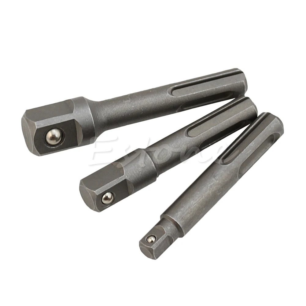 

Hot 3 Pcs 1/4\" 3/8\" 1/2\" SDS Plus Socket Driver Set Drills Drill Bit Adaptor R9UC