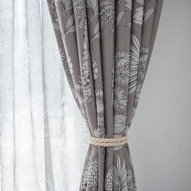 

Custom Modern American Country Style Curtains for Living Room Bedroom Study Shading Printed Chinese Style Curtains Decoration