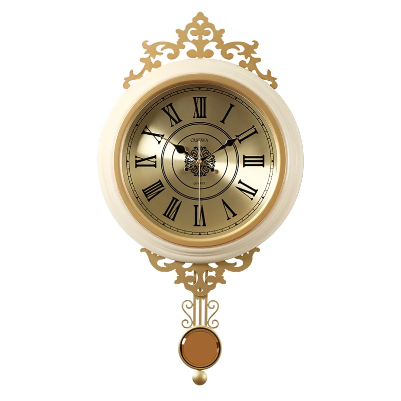 Золотые Роскошные Металлические часы настенные для домашнего декора с