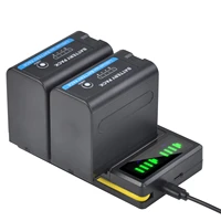 2pcs 7200mah np f960 np f970 battery led power indicator lcd dual charger for sony np f970 f960 f550 f570 qm91d ccd rv100 cam
