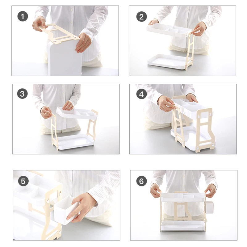 Двухслойная пластиковая стойка для хранения канцелярских принадлежностей