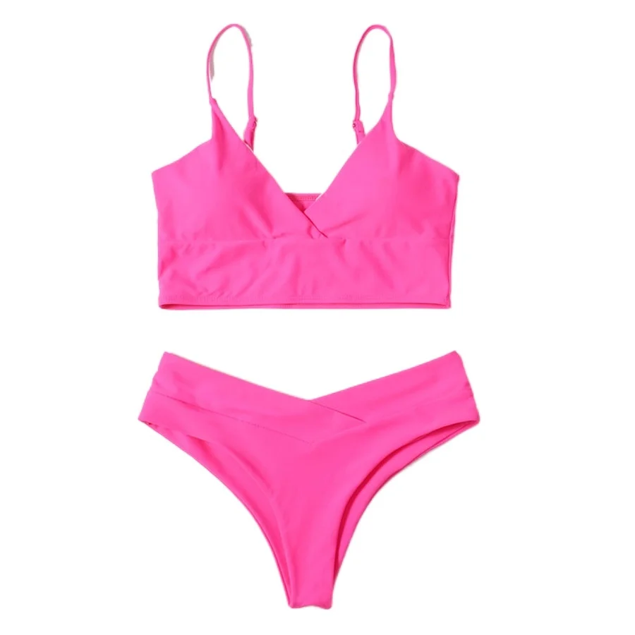 

2021 Bikin Swimwear Women Swimsuit Sexy Push Up Candy Color Bikinis Set Swimming Bathing Suit Beachwear Summer Brazilian Bikini