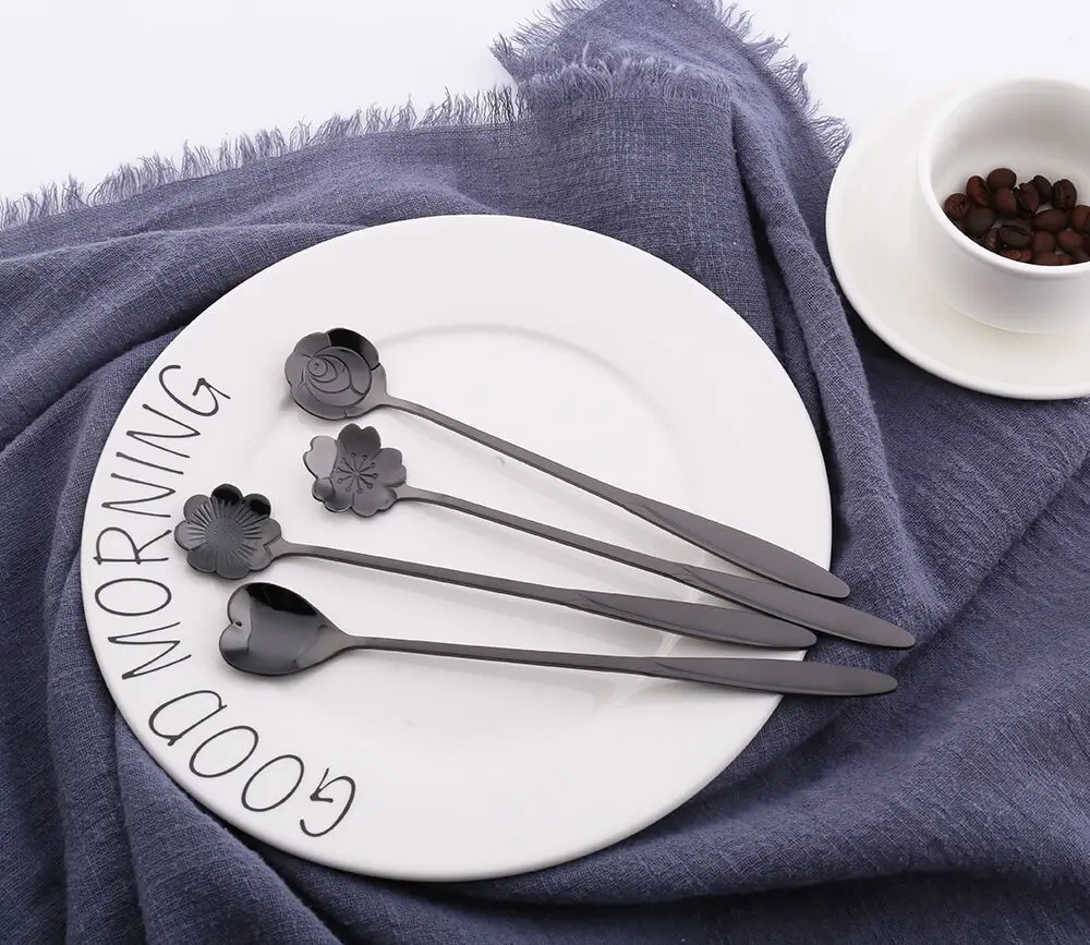 Длина круглой формы из нержавеющей стали молочный кофе ложки Десерт Мороженое