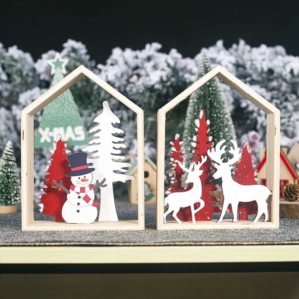 Деревянные настольные украшения Bzoosio для рождественской елки Рождественская