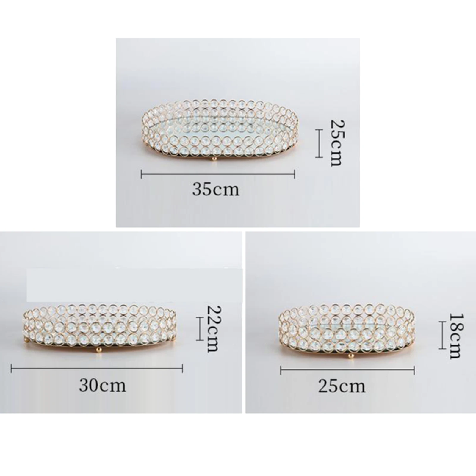 

Oval Silver Mirror Candle Centerpiece Serving Decorative Plate Tray S, M, L