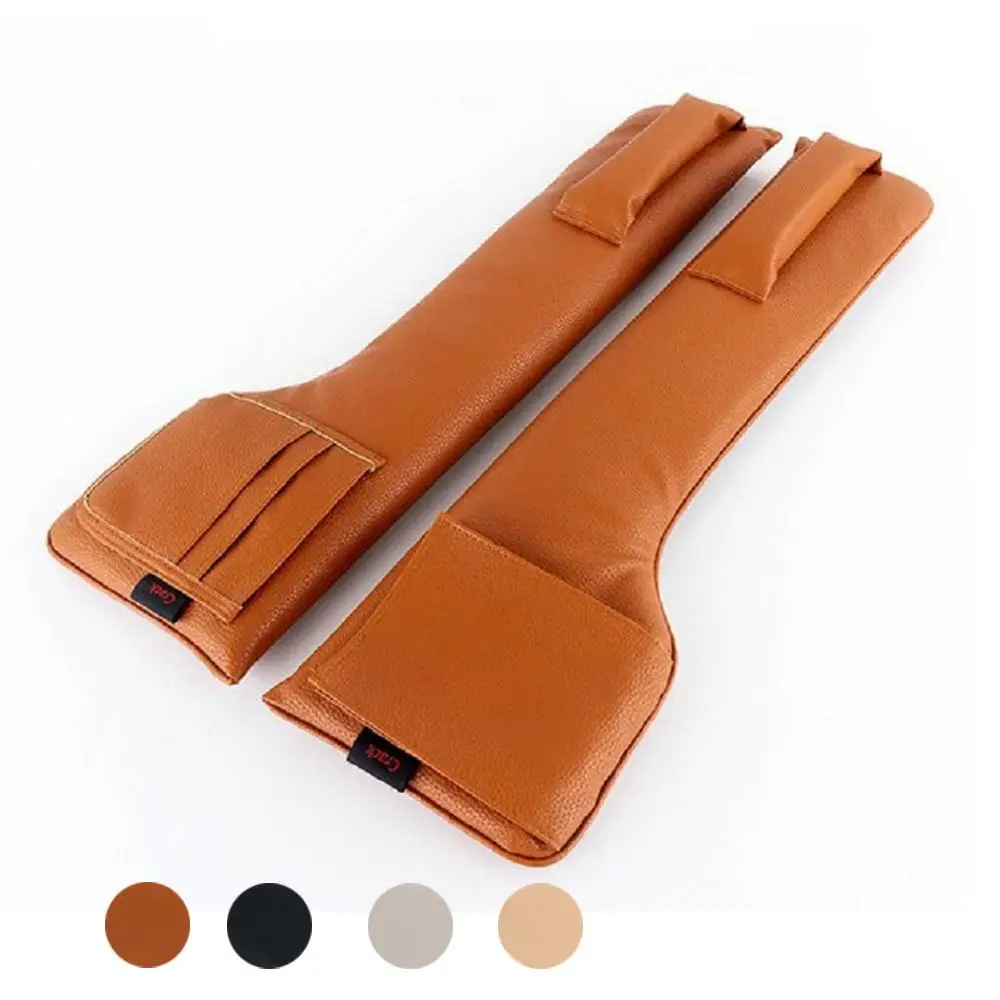 

2pcs Car Seat Gap Filler Anti-leak PU Leather Seat Gap Plug Phone Card Holder Crevice Storage Strip Tidy Bags Organizer Pocket