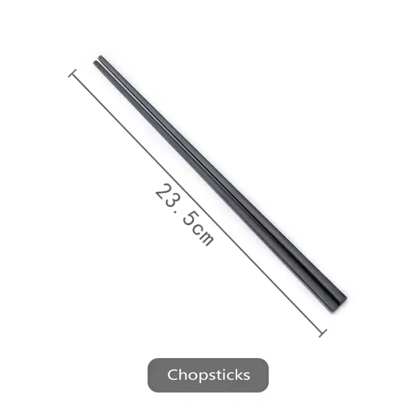 

High Grade Nordic Style 304 Stainless Steel Black Tableware Dinner Knife Fork Spoon Chopsticks