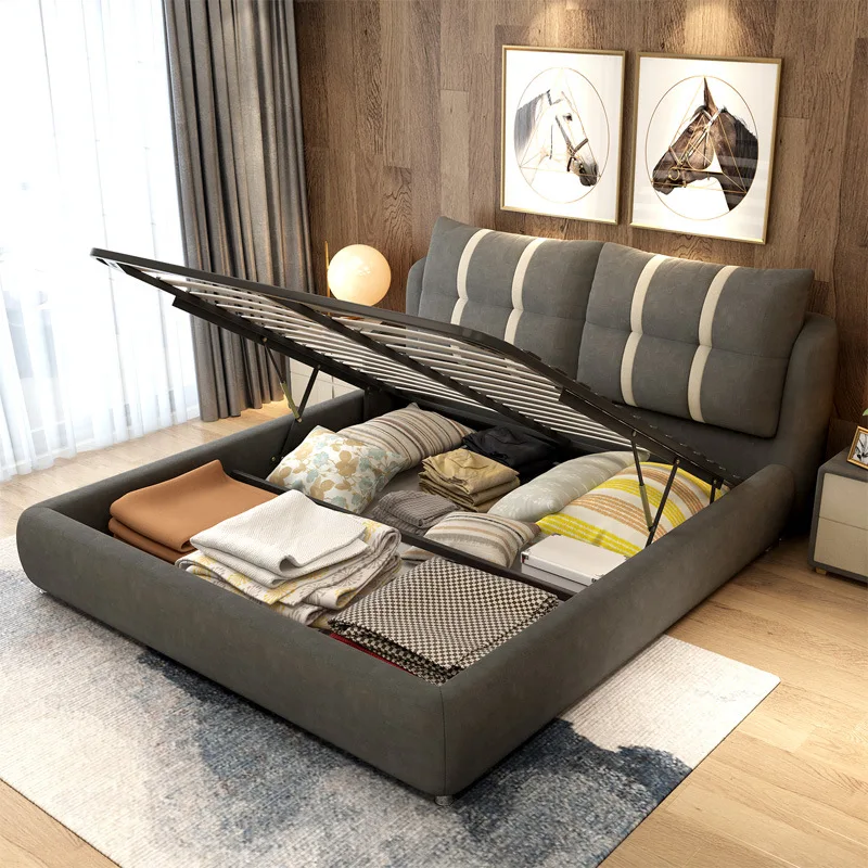 Advocate Lie Ins Bed Nordic Contracted Soft Pack Double 1.8m 1.5m Fashion Fabric Modern Design Bedroom Furniture |
