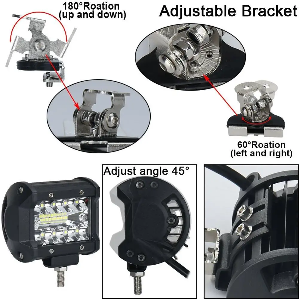 2 шт./компл. капот светодиодный рабочий светильник кронштейн держатель зажима
