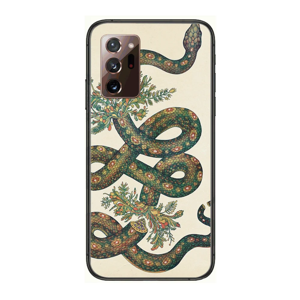 

Flower snake Phone Case cover hull For SamSung note20 10 9 8 4 pro plus black prime soft bumper Transparent