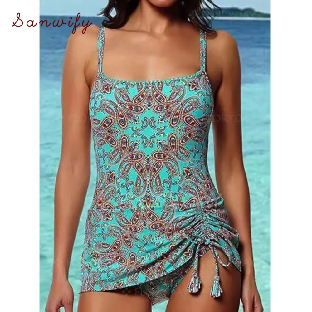 

Bikinis 2020 New Sexy Print 2 Piece Tankini Swimwear Women Plus Size Swimsuit Shorts Push Up Bathing Suit Beachwear