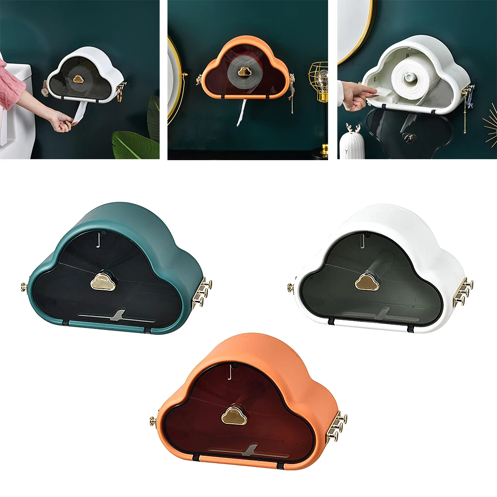 

Toilet Paper Holder Waterproof Wall Mounted for Toilet Paper Tray Roll Paper Tube Storage Box Tray Tissue Box Shelf Storage Box