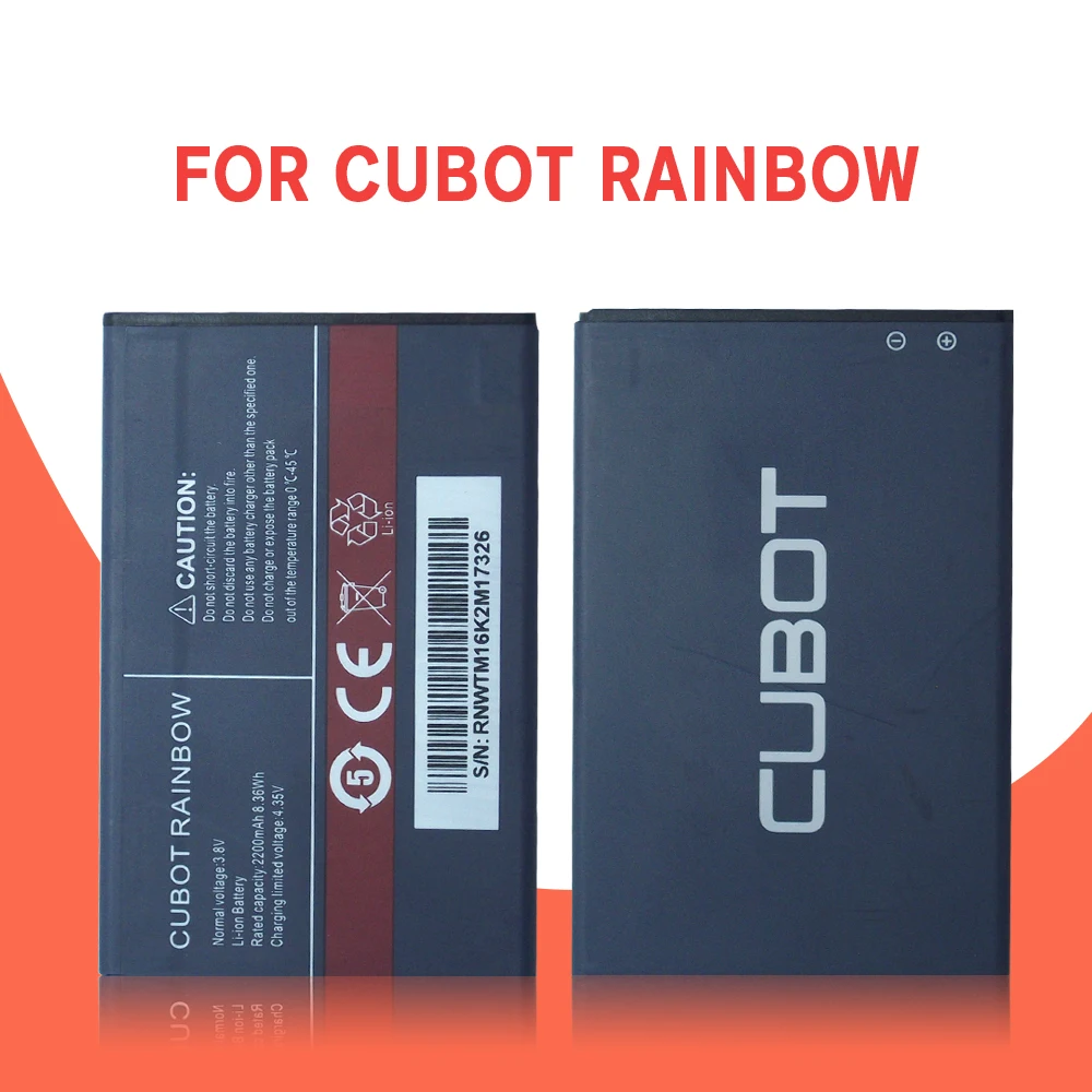 Новинка 100% оригинальный аккумулятор Cubot Rainbow 2200 мАч замена для смартфона +