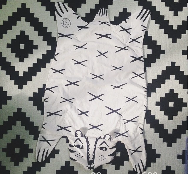 INS детское одеяло с медведем на диван и стул милый ковер животными Картер детская